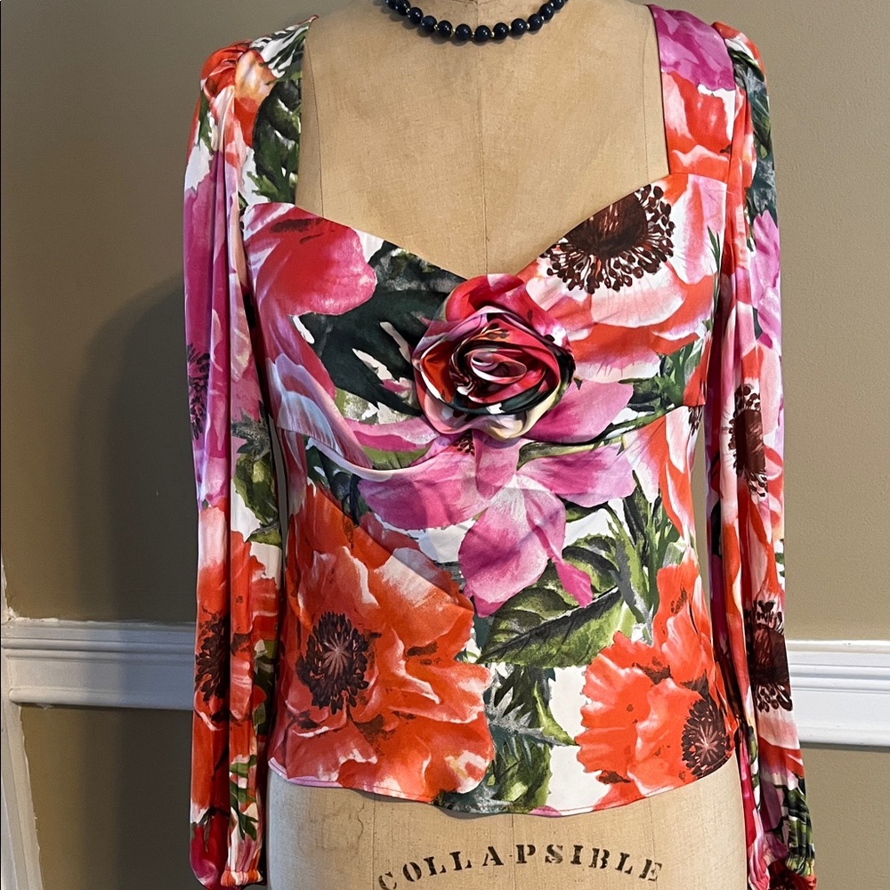 Rachel Zoe Floral Long Sleeve Women's Top